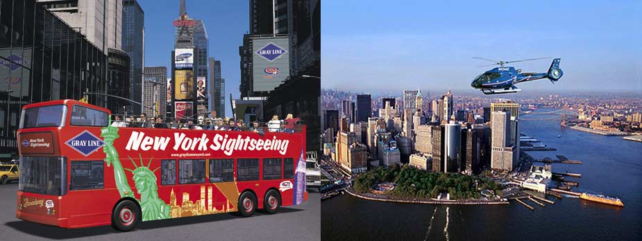 Excursions in New York by bus or helicopter